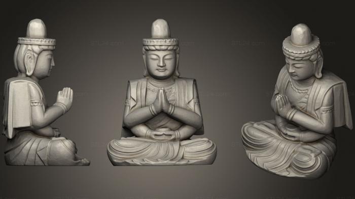 Скульптуры индийские (Деревянный Будда, STKI_0188) 3D модель для ЧПУ станка